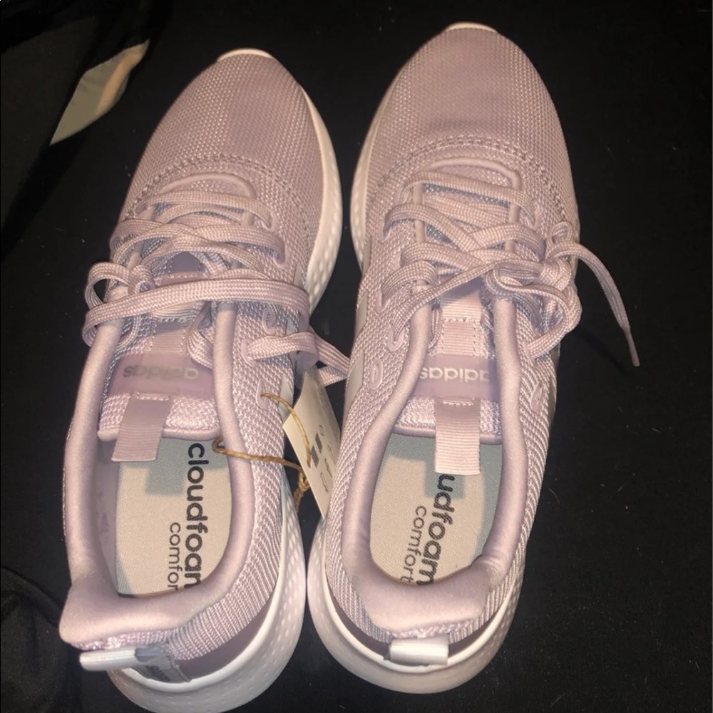purple adidas running shoes
